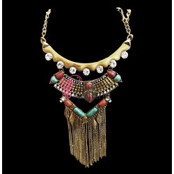 Colier  elegant Vintage Glam CG031JJ Auriu cu cristale